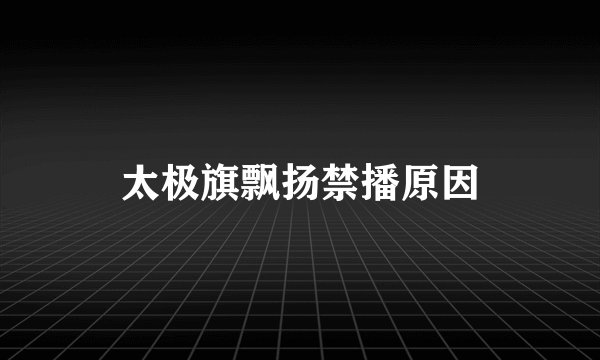 太极旗飘扬禁播原因