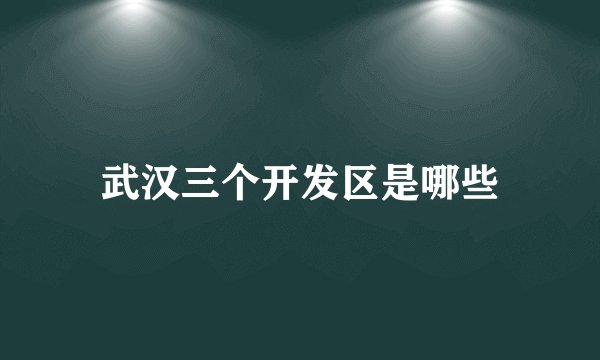武汉三个开发区是哪些
