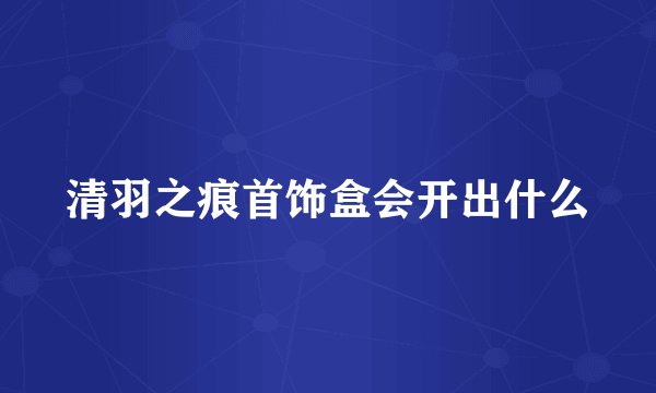 清羽之痕首饰盒会开出什么