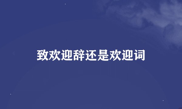 致欢迎辞还是欢迎词