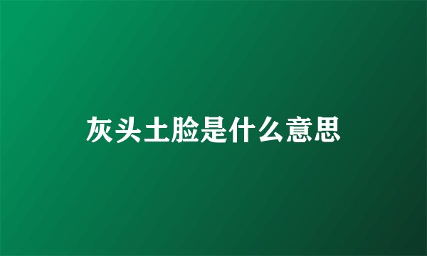 灰头土脸是什么意思