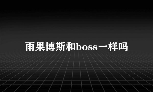 雨果博斯和boss一样吗
