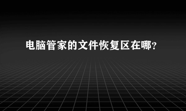 电脑管家的文件恢复区在哪？