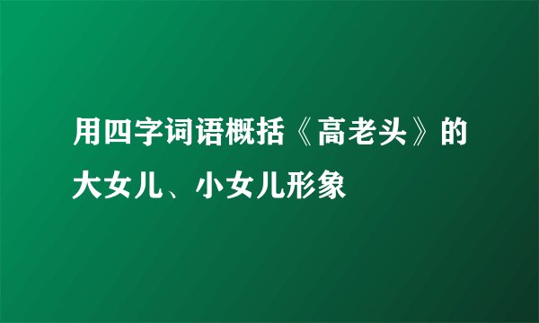 用四字词语概括《高老头》的大女儿、小女儿形象