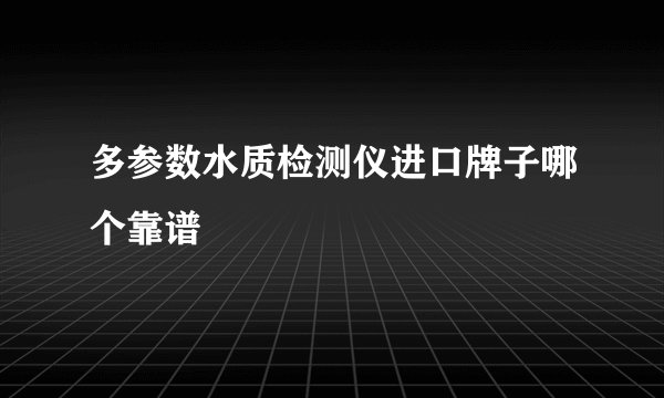 多参数水质检测仪进口牌子哪个靠谱