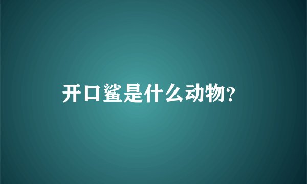 开口鲨是什么动物？