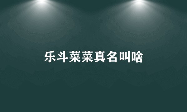 乐斗菜菜真名叫啥
