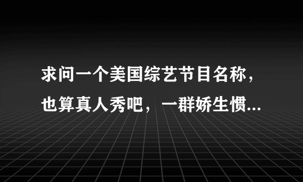 求问一个美国综艺节目名称，也算真人秀吧，一群娇生惯养的富家千金来到一个训练营改造。她们花钱如流水，