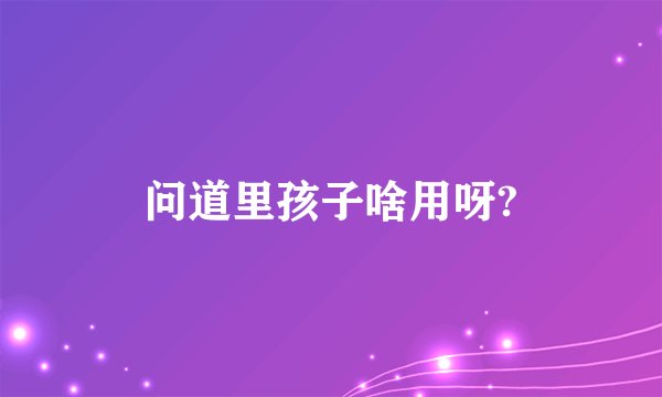 问道里孩子啥用呀?