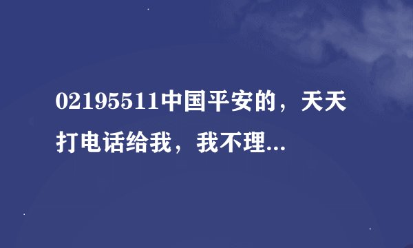 02195511中国平安的，天天打电话给我，我不理，烦死了，干嘛用的