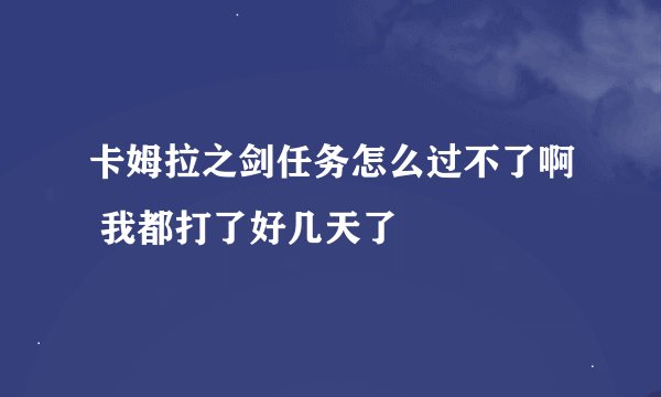 卡姆拉之剑任务怎么过不了啊 我都打了好几天了
