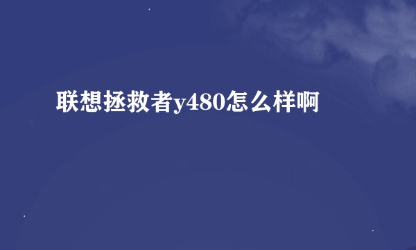 联想拯救者y480怎么样啊