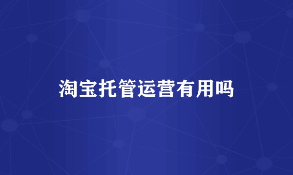 淘宝托管运营有用吗