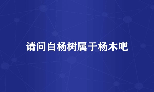 请问白杨树属于杨木吧