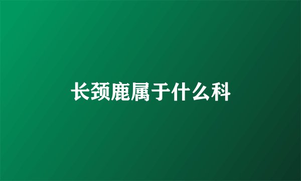 长颈鹿属于什么科