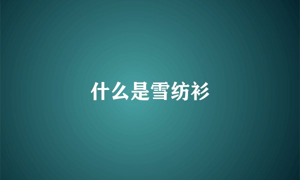 什么是雪纺衫