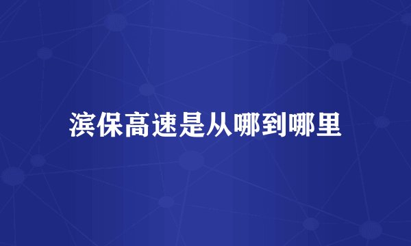 滨保高速是从哪到哪里