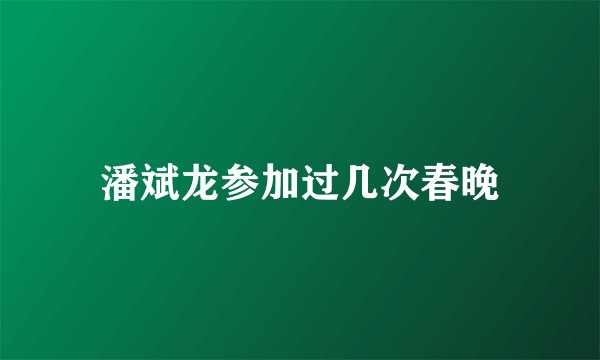 潘斌龙参加过几次春晚