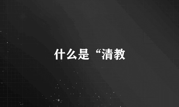 什么是“清教