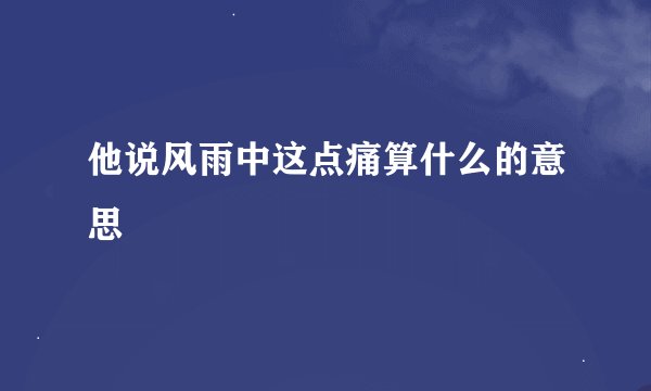 他说风雨中这点痛算什么的意思