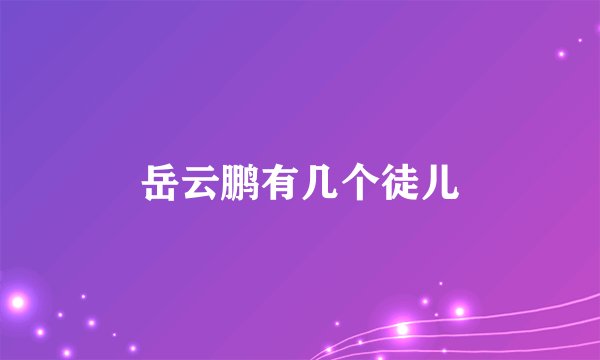 岳云鹏有几个徒儿