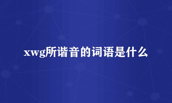 xwg所谐音的词语是什么