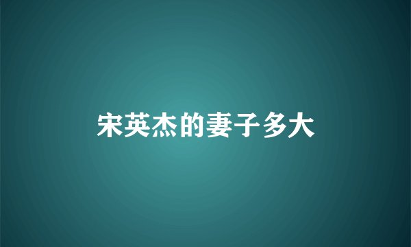 宋英杰的妻子多大