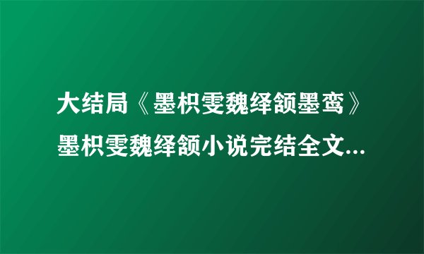 大结局《墨枳雯魏绎颔墨鸾》墨枳雯魏绎颔小说完结全文在线阅读