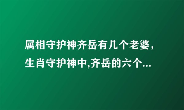属相守护神齐岳有几个老婆，生肖守护神中,齐岳的六个老婆是谁啊?