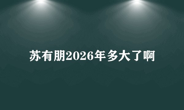 苏有朋2026年多大了啊