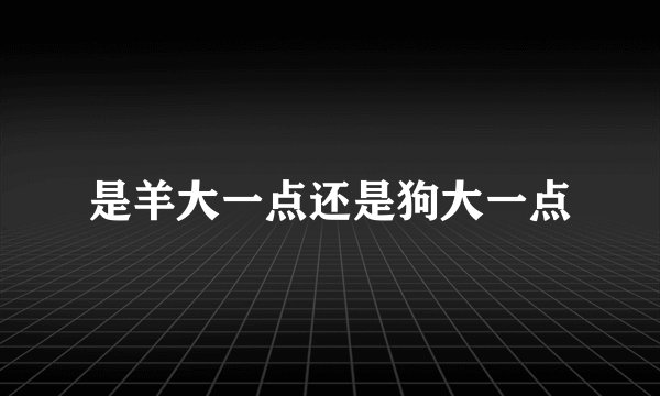 是羊大一点还是狗大一点