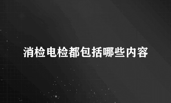 消检电检都包括哪些内容