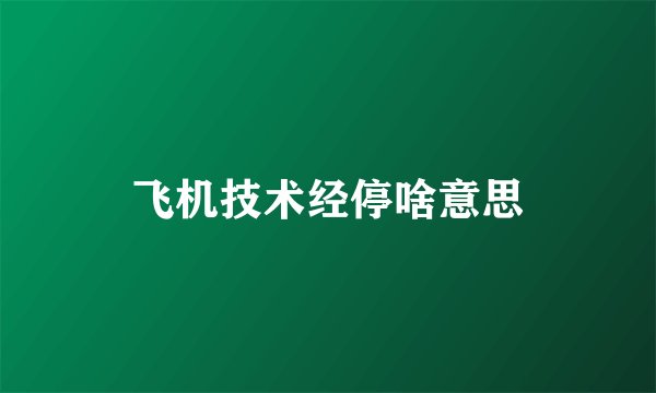 飞机技术经停啥意思