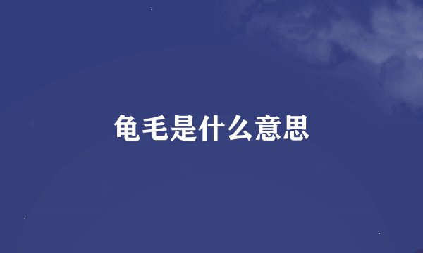 龟毛是什么意思