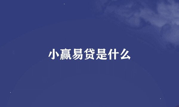 小赢易贷是什么