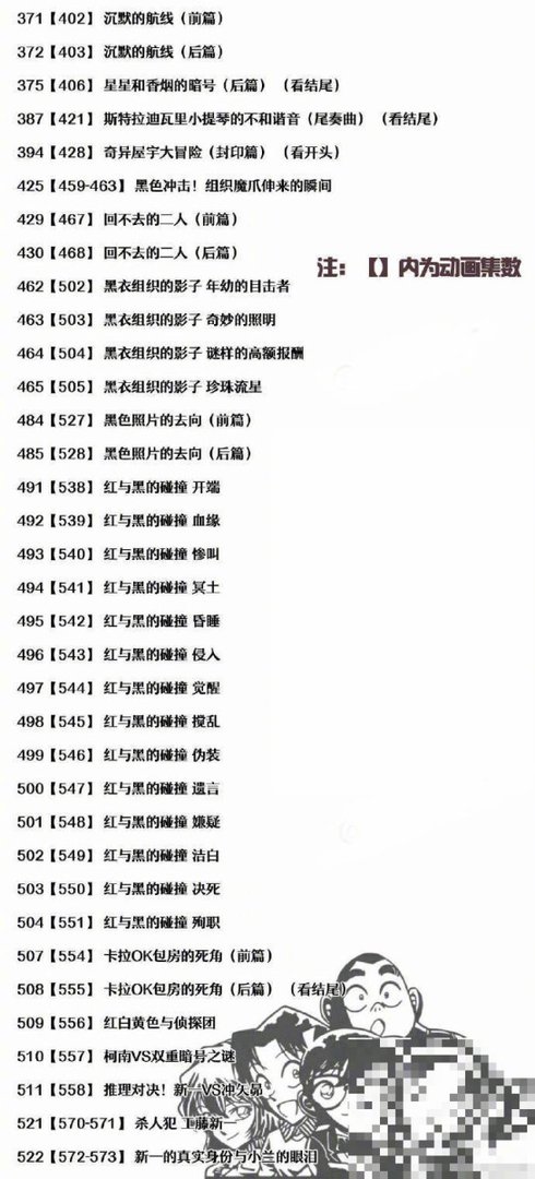 名侦探柯南主线篇是哪些集