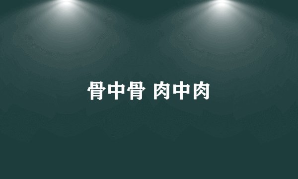 骨中骨 肉中肉