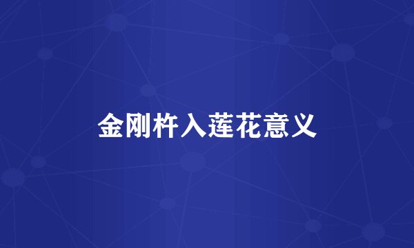 金刚杵入莲花意义