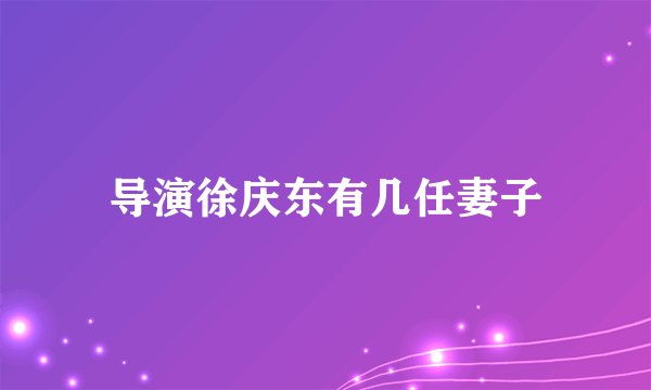 导演徐庆东有几任妻子