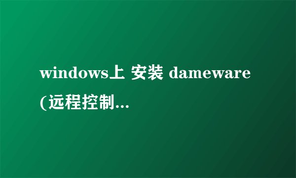windows上 安装 dameware(远程控制) 教程