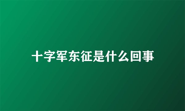 十字军东征是什么回事