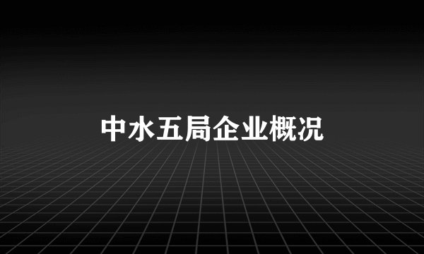 中水五局企业概况