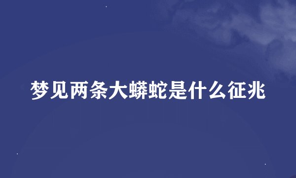 梦见两条大蟒蛇是什么征兆