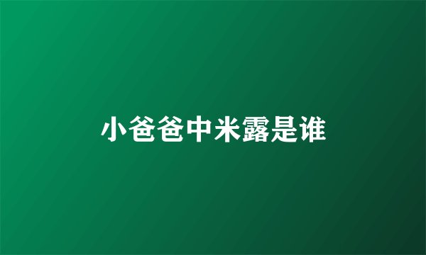 小爸爸中米露是谁