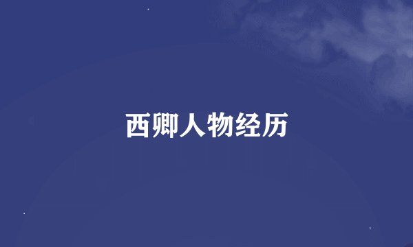 西卿人物经历