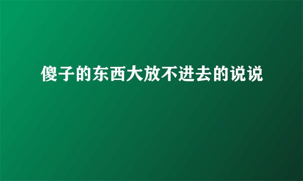 傻子的东西大放不进去的说说
