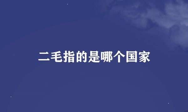 二毛指的是哪个国家