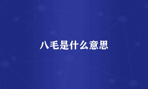 八毛是什么意思