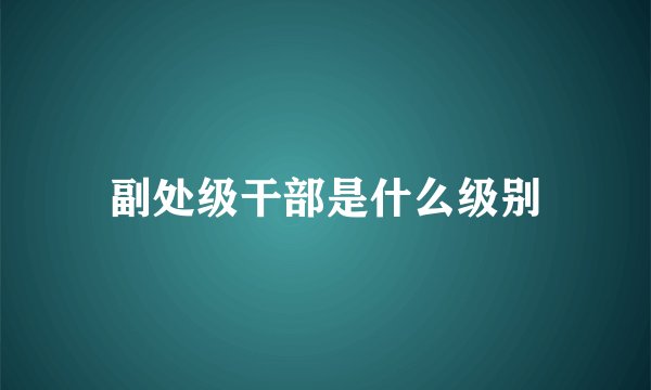 副处级干部是什么级别