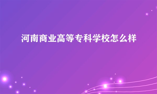 河南商业高等专科学校怎么样